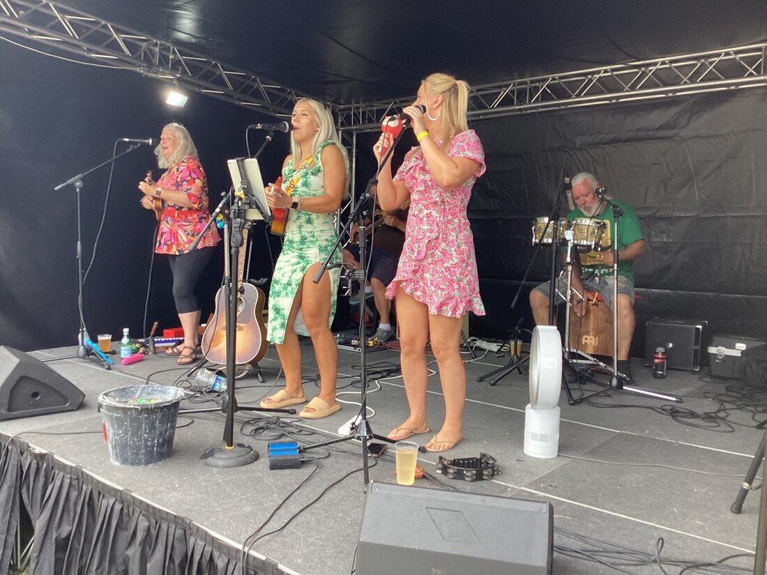 Close view of mobile stage cover with integrated bars