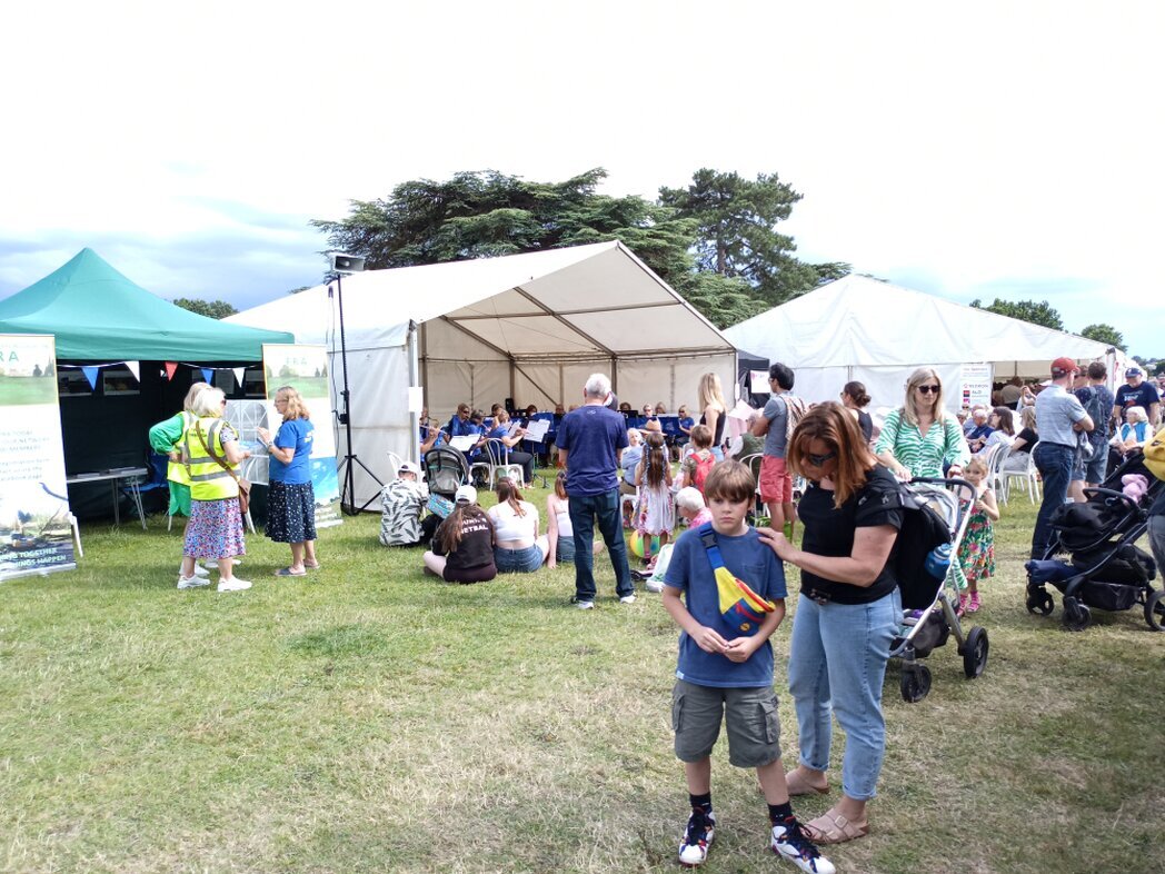 Small outdoor stage at a community fete